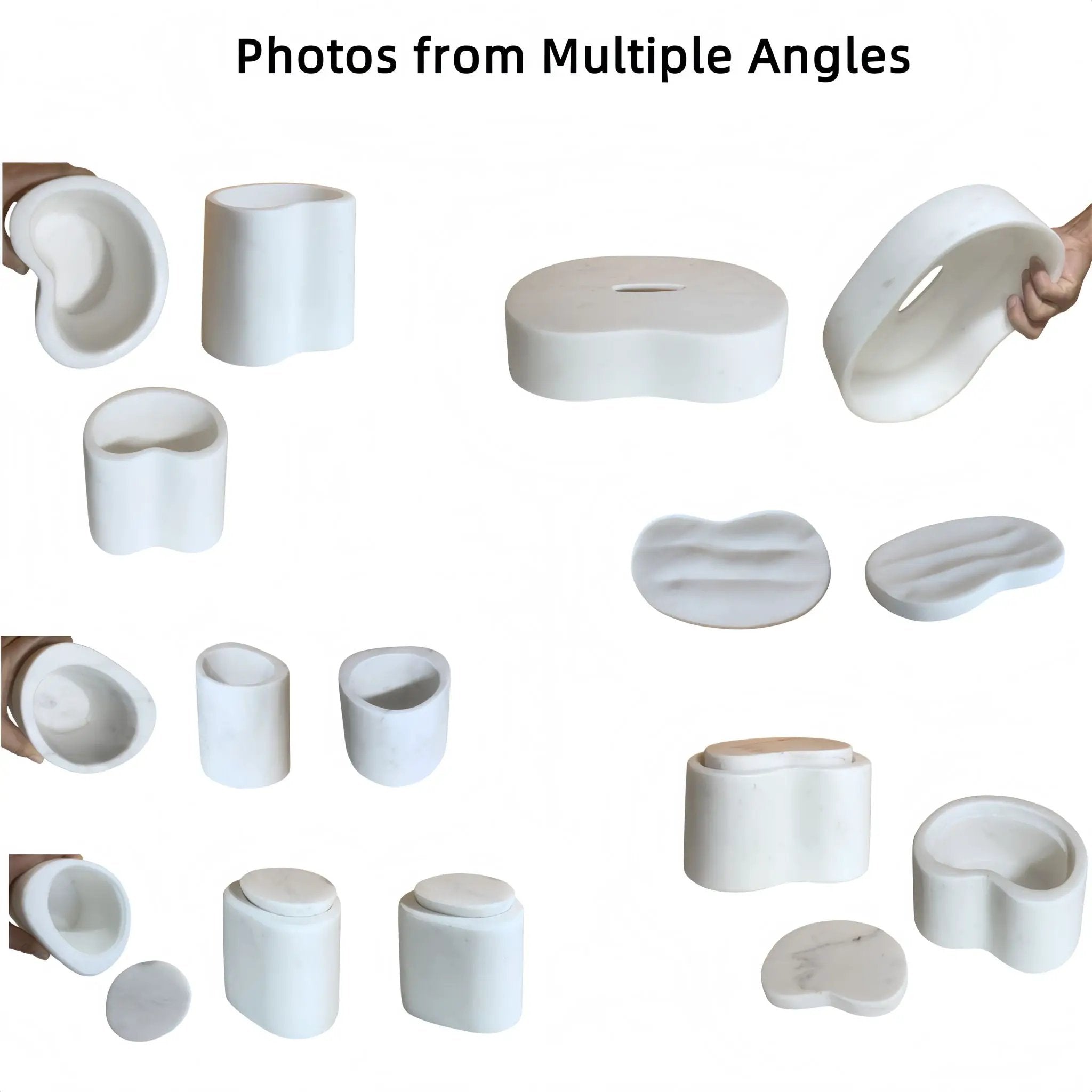 Elegant Natural Marble Bathroom Accessories Set by HouseOfZazla