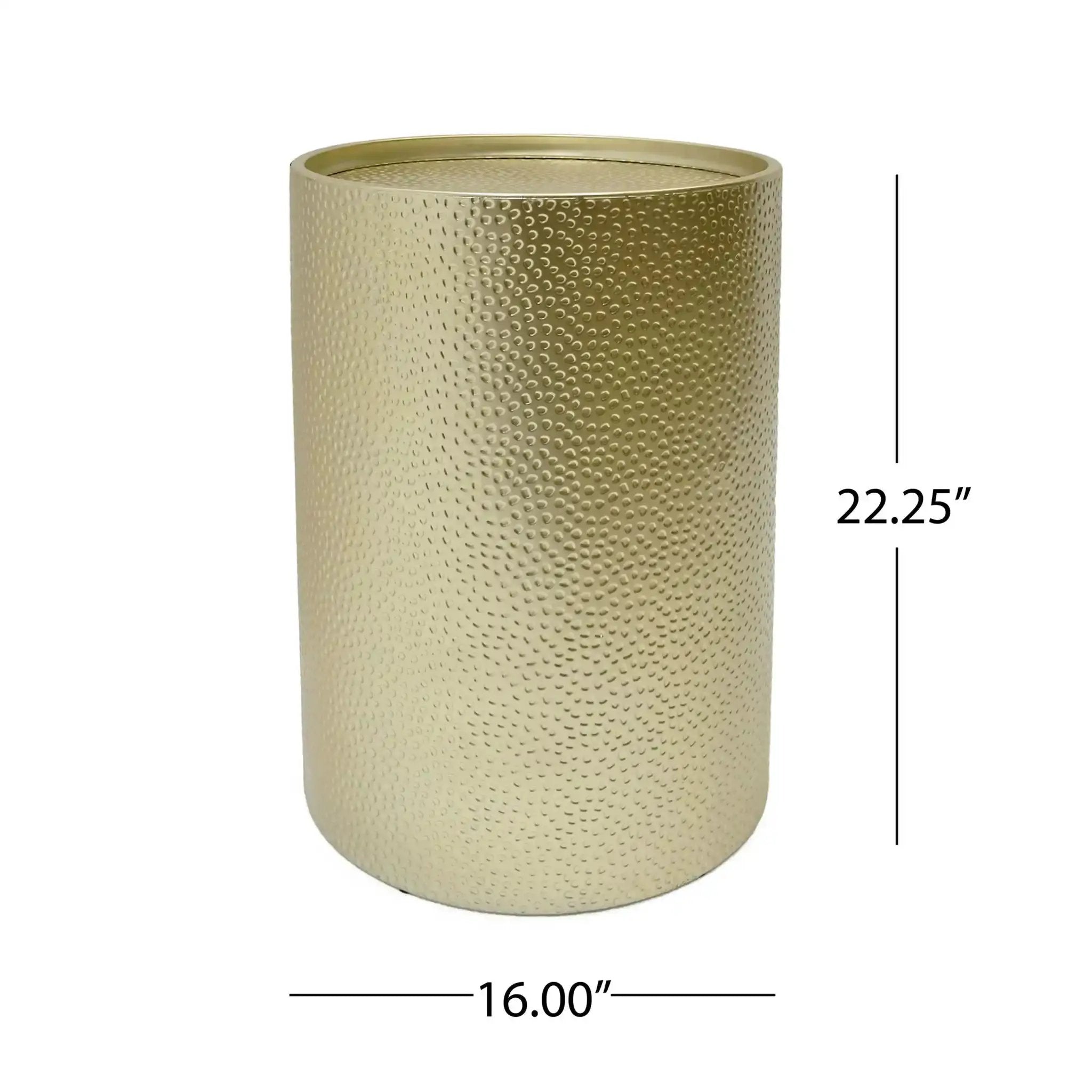 Modern Round Accent Table With Hammered Surface by HouseOfZazla
