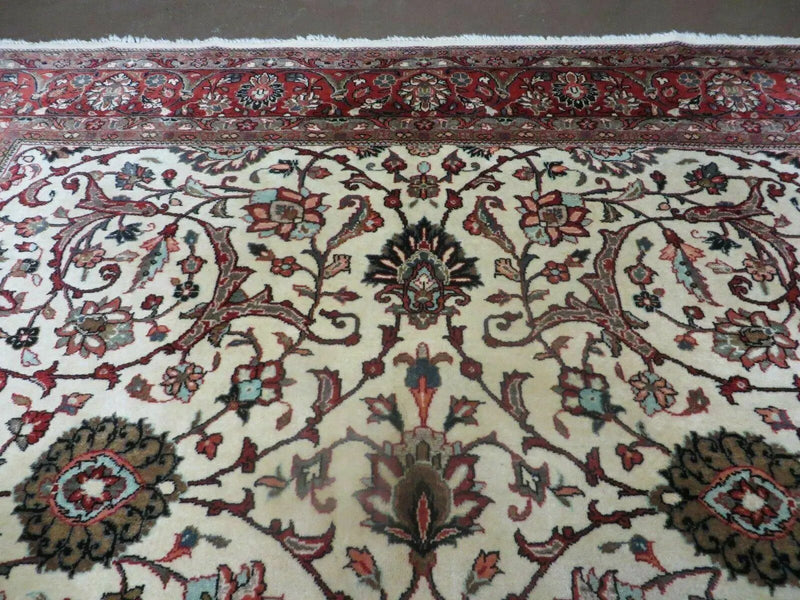 7' X 10' Vintage Handmade India Floral Oriental Wool Rug Hand knotted Carpet by Jewel Rugs