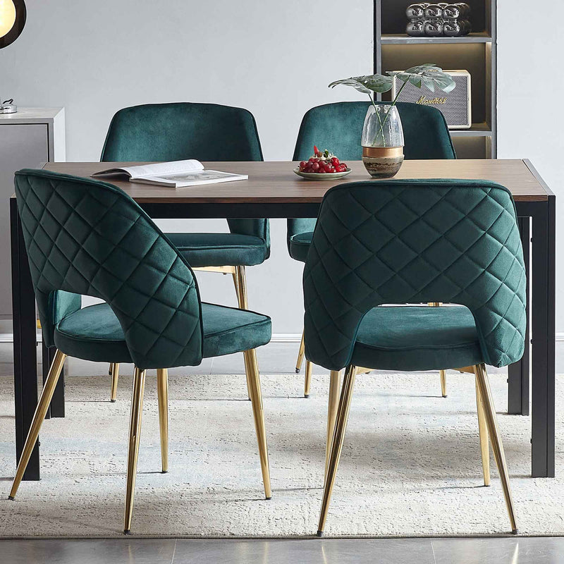 Dining Chairs With Metal Legs And Hollow Back Upholstered Dining Chairs by HouseOfZazla
