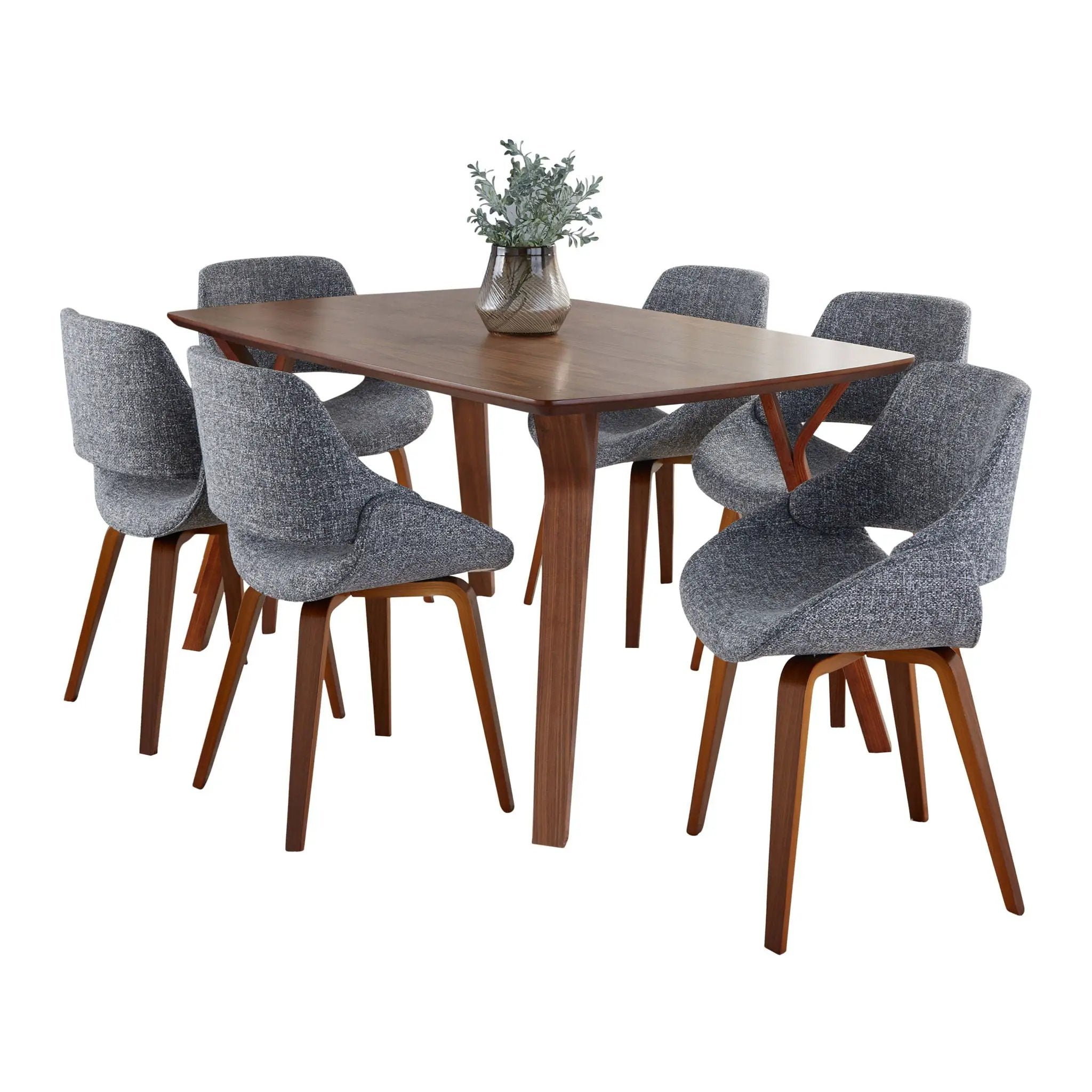 Folia Fabrico - 7 Piece Mid Century Modern Dining Set by HouseOfZazla