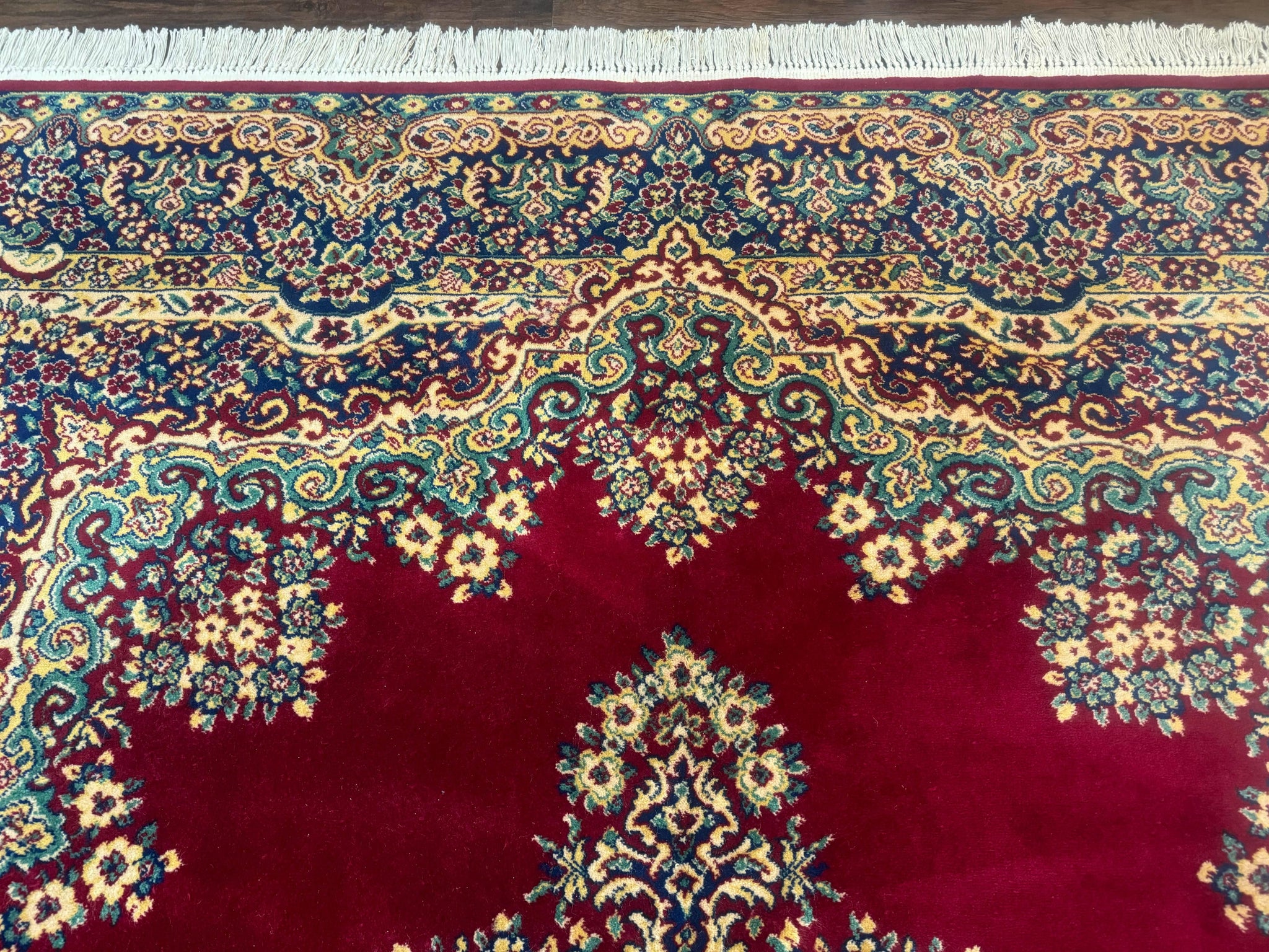Power Loomed Persian Oriental Rug 9x12, Vintage Wool Pile, Kirman Design by Jewel Rugs