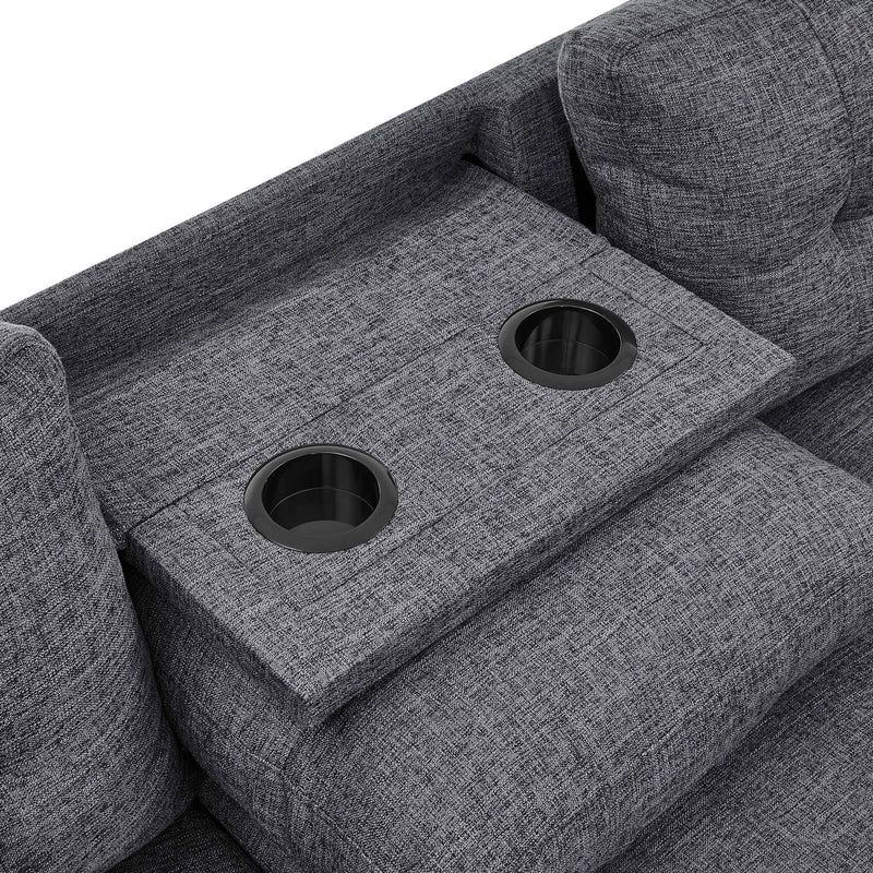 Camden - Power Sectional Sofa With Storage Ottoman And Built In Charging Ports - Gray by HouseOfZazla