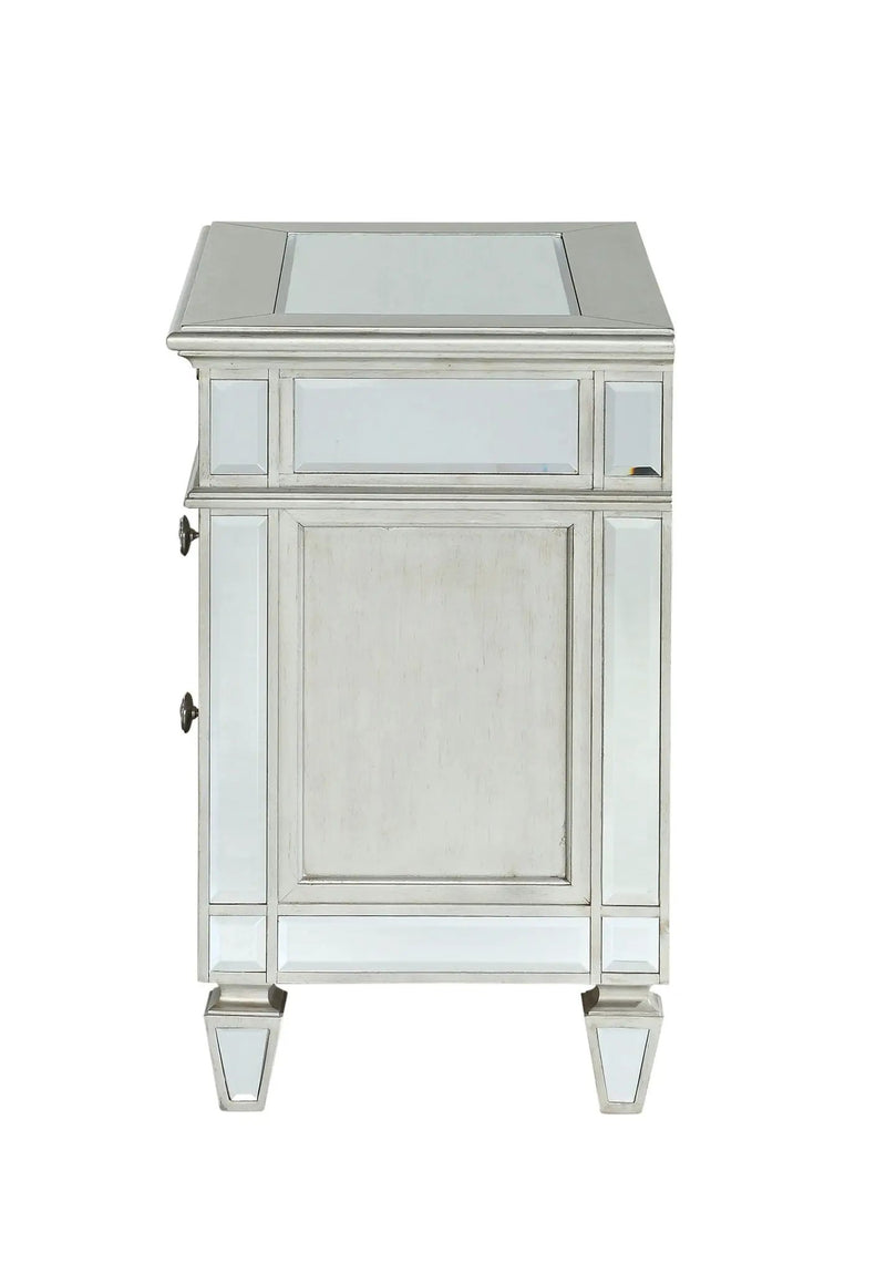 Varian - Mirrored Nightstand - Silver by HouseOfZazla