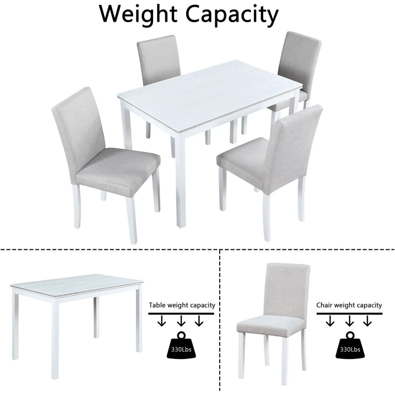 Dining Table Set With Crystal Decoration And Upholstered Chairs by HouseOfZazla