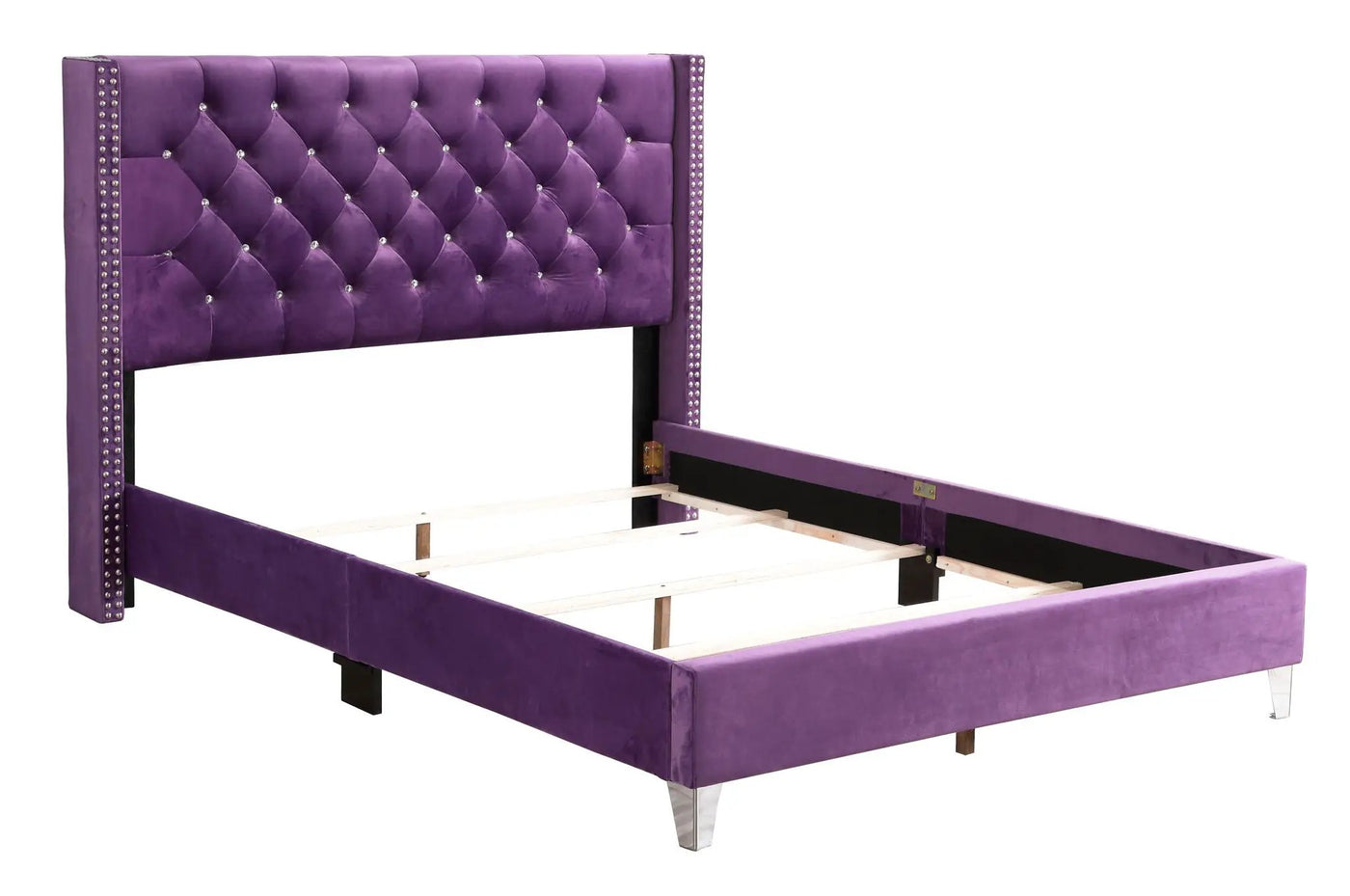 Upholstered Nailhead Trim Chic Bed by HouseOfZazla