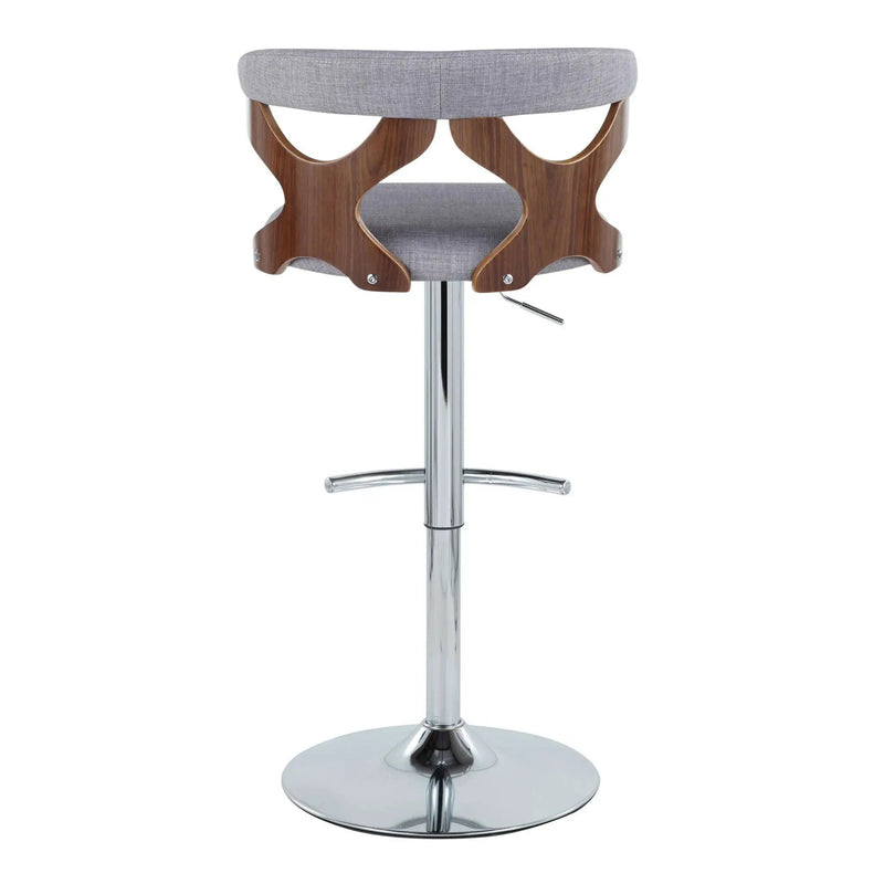 Gardenia - Mid Century Modern Adjustable Barstool With Swivel With Rounded T Footrest (Set of 2) by Unique Piece Furniture