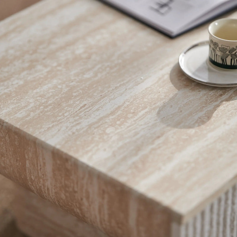 Mid Century Modern Coffee Table with Faux Marble Tabletop by HouseOfZazla