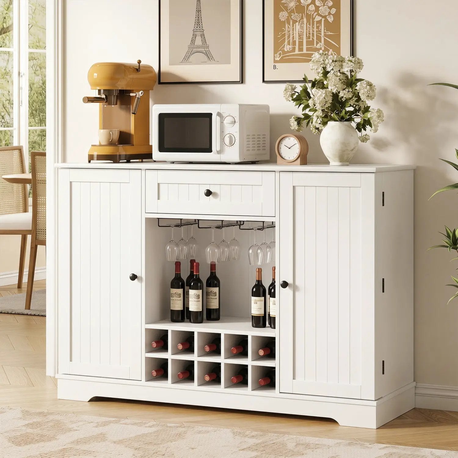 47.2 Inch Sideboard Cabinet with Wine Rack and Storage by DirectDeals