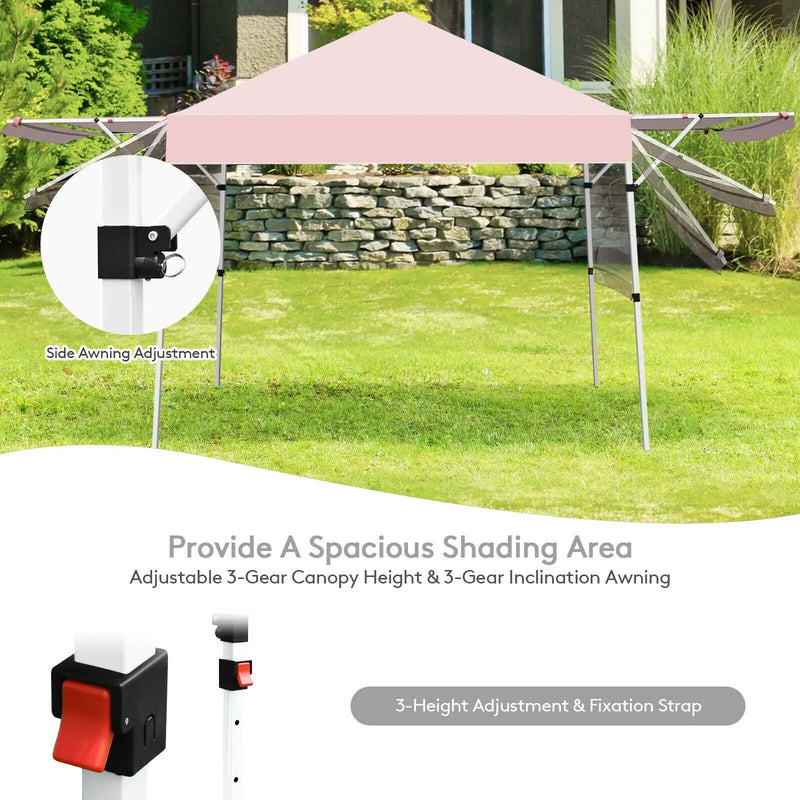 17 Feet x 10 Feet Foldable Pop Up Canopy with Adjustable Instant Sun Shelter by DirectDeals