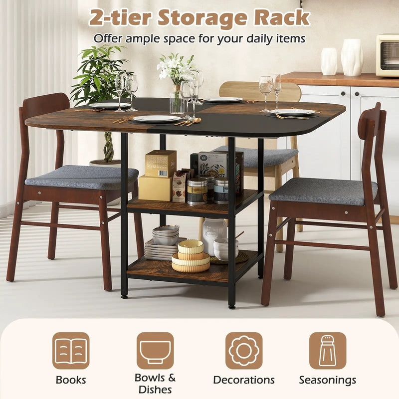 47.5 inch Modern Dining Table Square Kitchen Table with Mix-colored Tabletop by DirectDeals