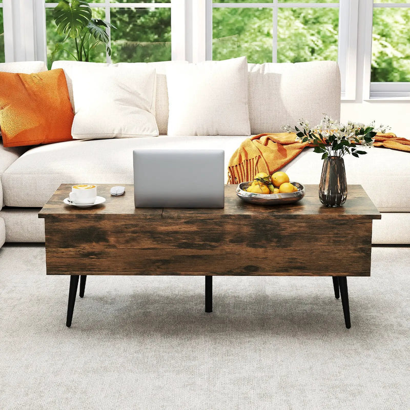 47 Inch Lift Top Coffee Table with 2 Hidden Compartments by DirectDeals