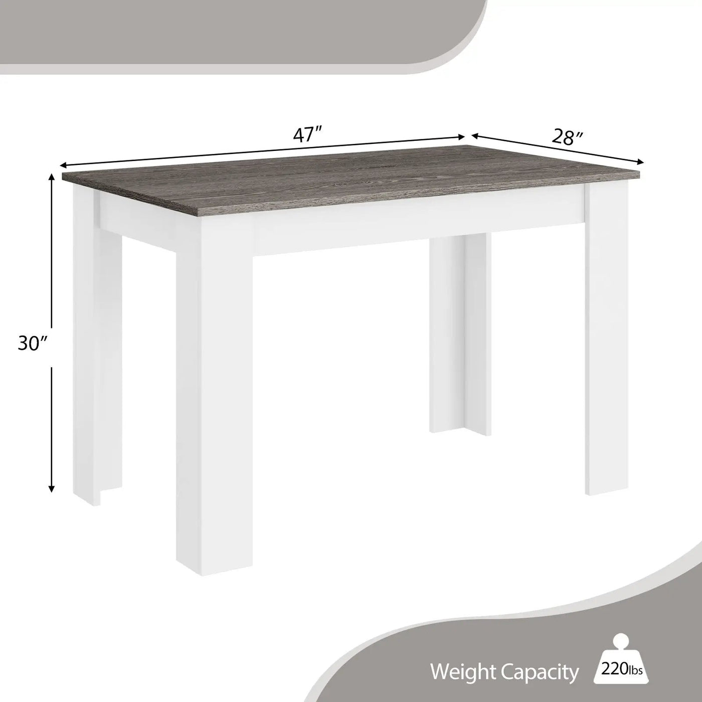 47 Inches Dining Table for Kitchen and Dining Room by DirectDeals