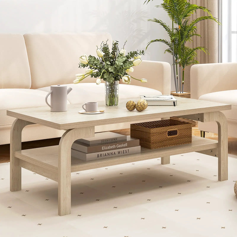 47 Inches Accent Rectangular Coffee Table for Living Room by DirectDeals
