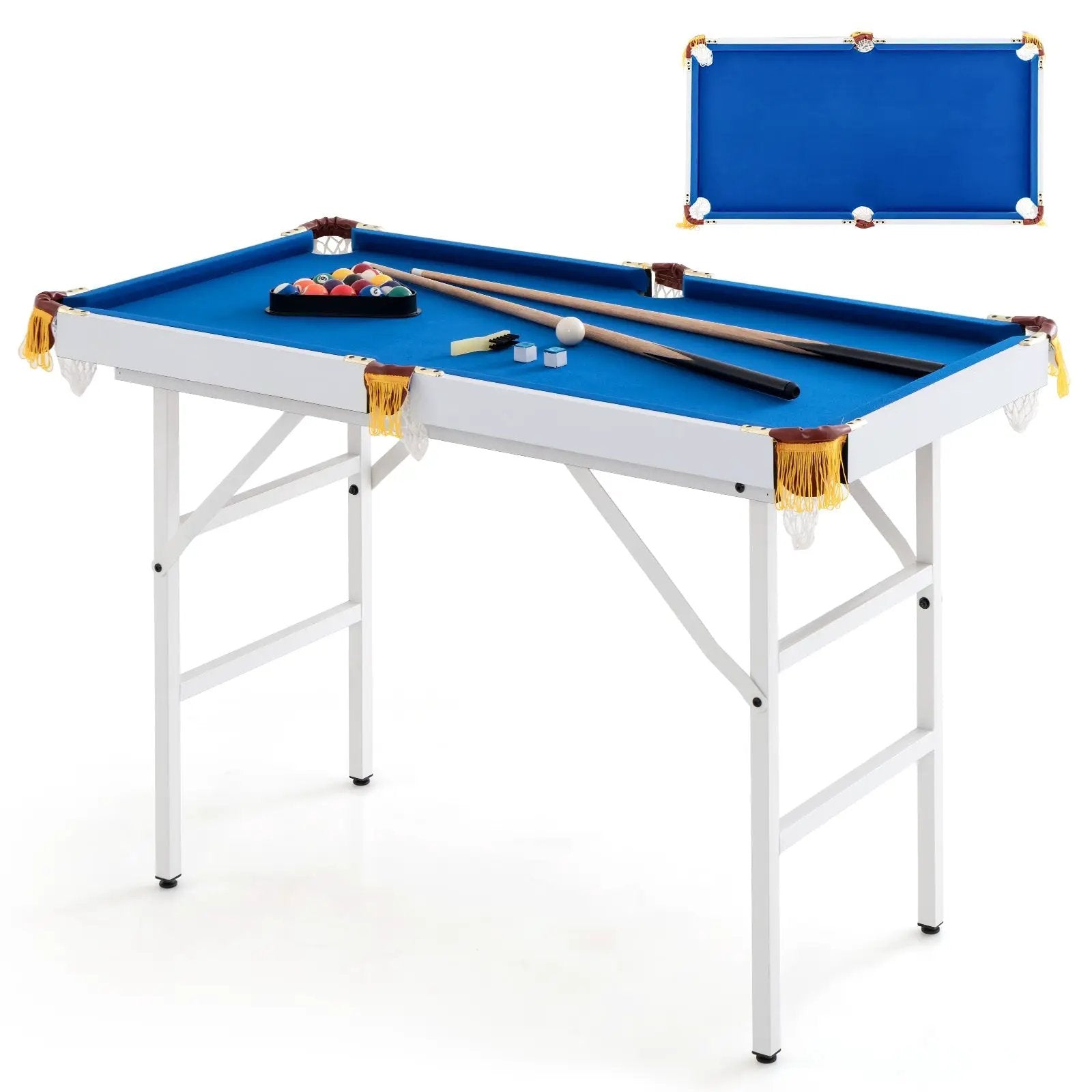 47 Inch Folding Billiard Table with Cues and Brush Chalk by DirectDeals