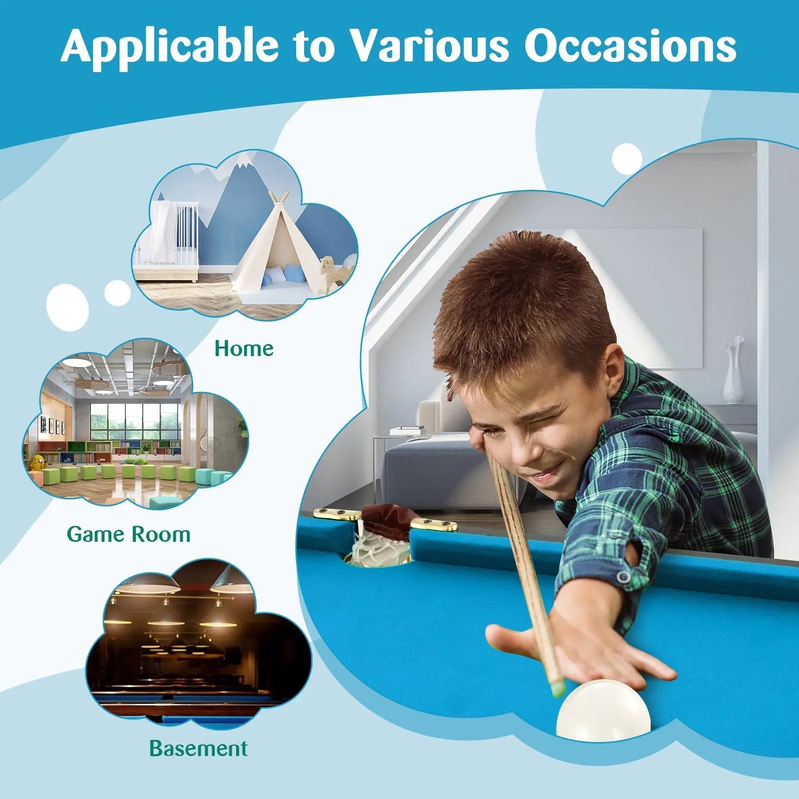 47 Inch Folding Billiard Table with Cues and Brush Chalk by DirectDeals