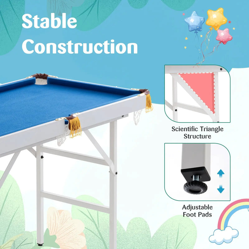 47 Inch Folding Billiard Table with Cues and Brush Chalk by DirectDeals