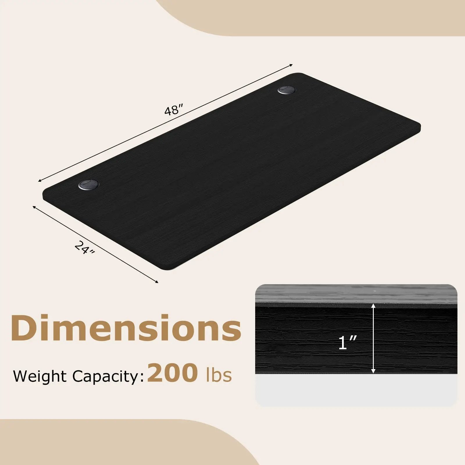 47‚Äù x 24‚Äù Universal Tabletop for Standard and Standing Desk Frame by DirectDeals