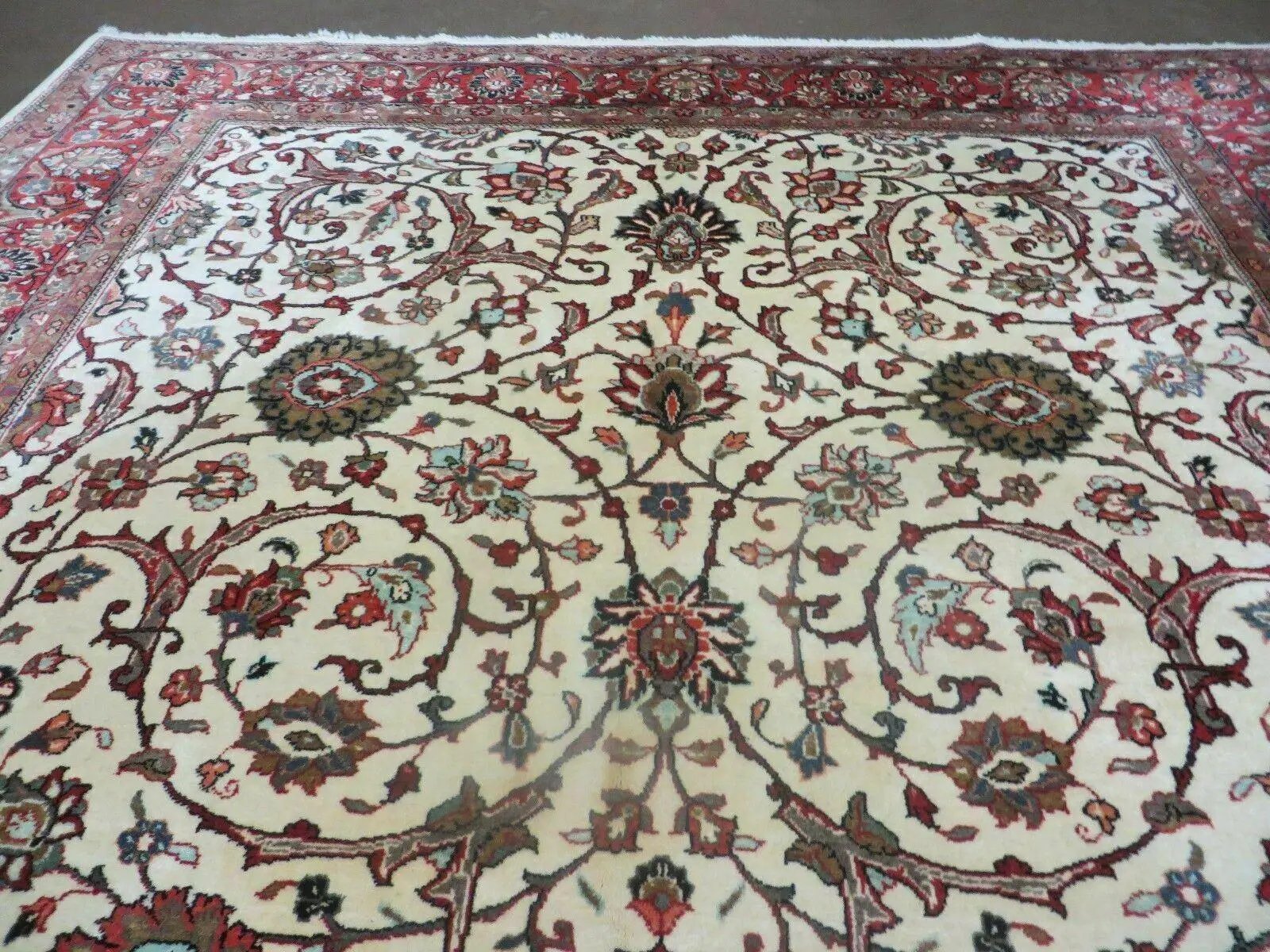 7' X 10' Vintage Handmade India Floral Oriental Wool Rug Hand knotted Carpet by Jewel Rugs