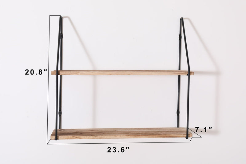 Light Brown 5-Tier Wall Shelves with Decorative Hanging Display - Light Brown, photo 4 of 5