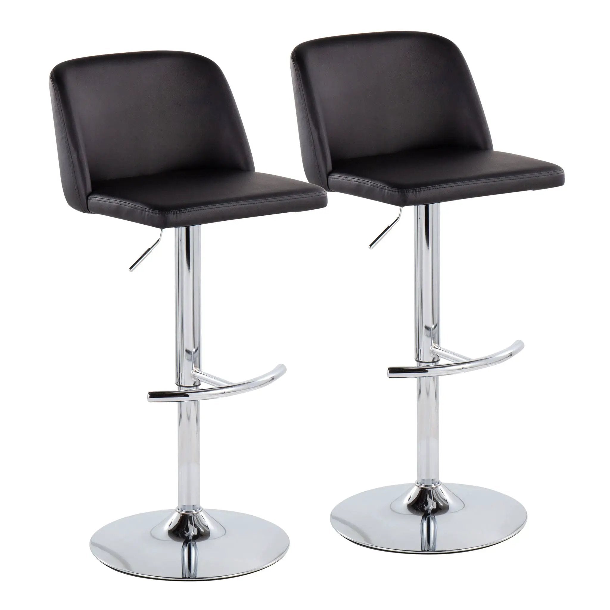 Toriano - Contemporary Adjustable Barstool With Swivel & Rounded T Footrest (Set of 2) by Unique Piece Furniture