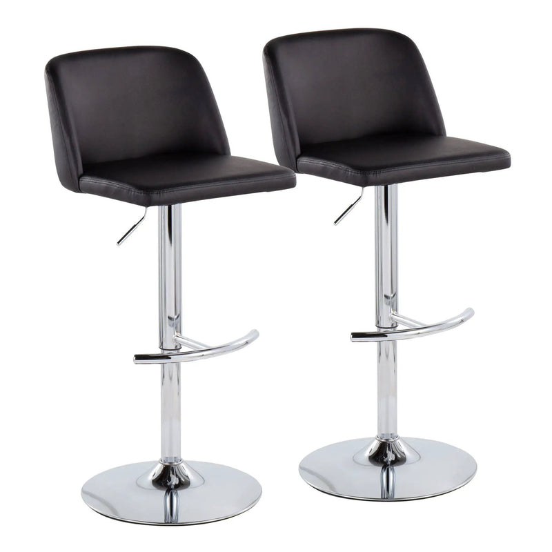 Toriano - Contemporary Adjustable Barstool With Swivel & Rounded T Footrest (Set of 2) by Unique Piece Furniture