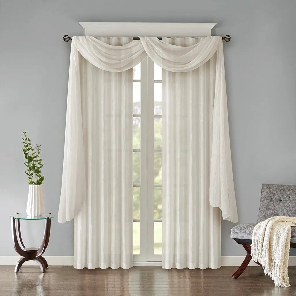 Solid Crushed Curtain Panel Pair (2 Pcs Window Panels) by HouseOfZazla