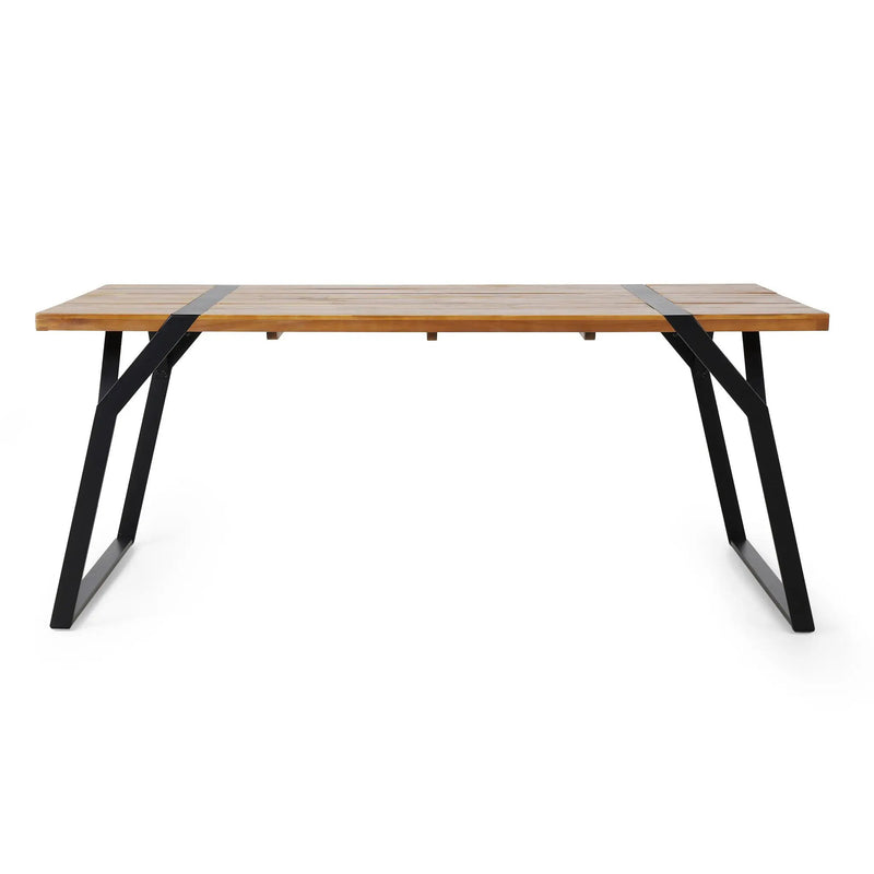 Zora Dining Table Industrial & Iron Table - Black