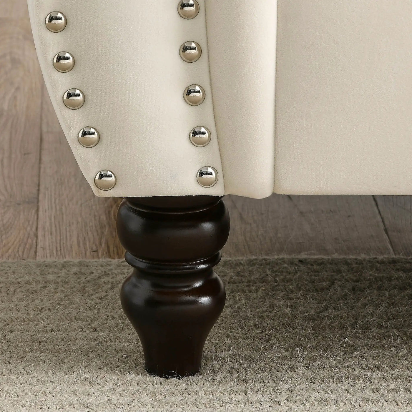 Chesterfield Sofa With Rolled Arms And Nailhead Trim by HouseOfZazla