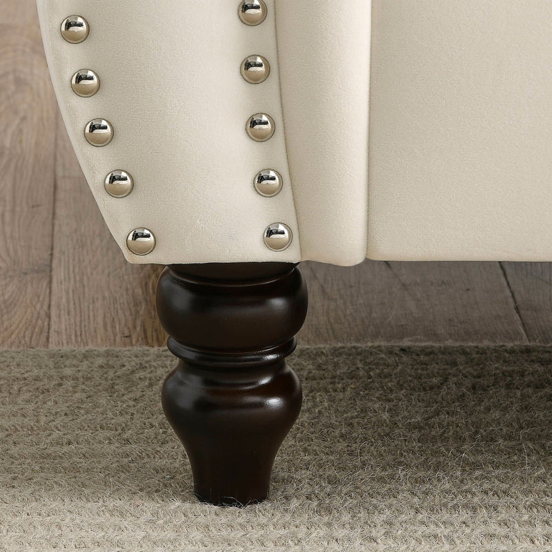 Chesterfield Sofa With Rolled Arms And Nailhead Trim by HouseOfZazla