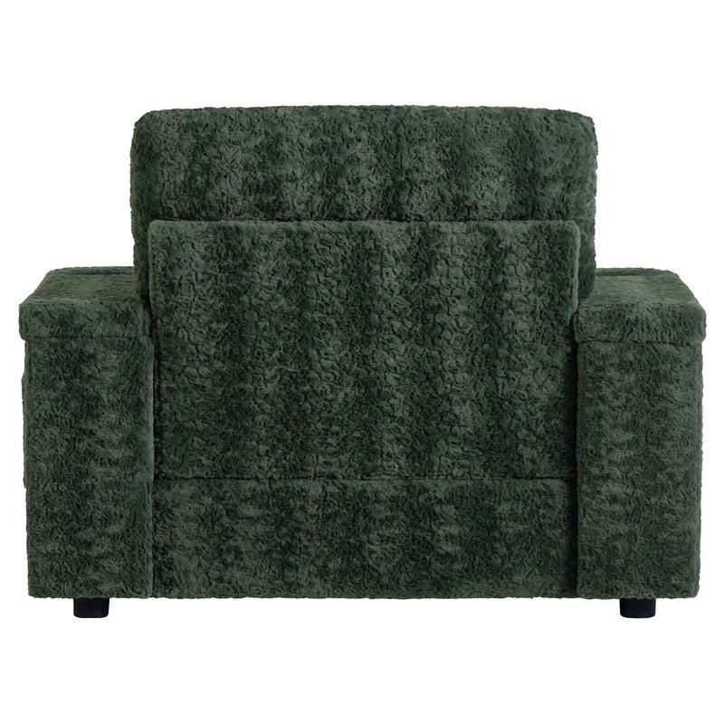 Oversized Chaise Lounge Indoor Rabbit Fur Sofa Bed With Storage Ottoman And Armrests Cup Holders With Deep Seat by HouseOfZazla