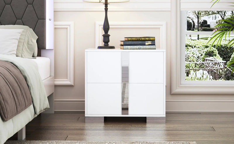 Elegant Nightstand with Metal Foot by HouseOfZazla