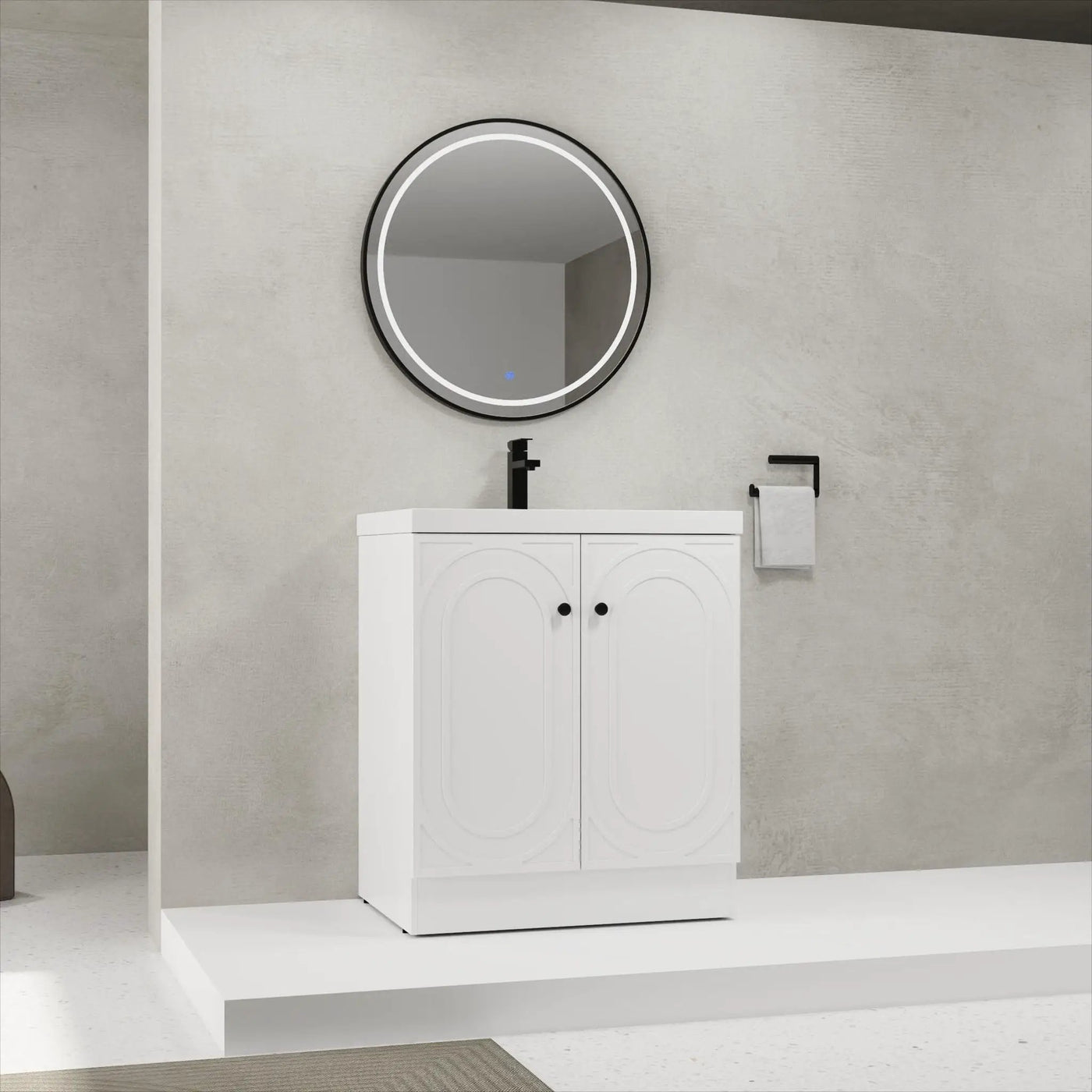 Contemporary Freestanding Bathroom Vanity With Resin Sink & Soft-Close Cabinet Doors by Unique Piece Furniture