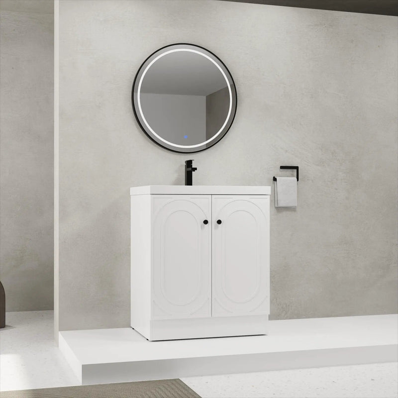 Contemporary Freestanding Bathroom Vanity With Resin Sink & Soft-Close Cabinet Doors by Unique Piece Furniture