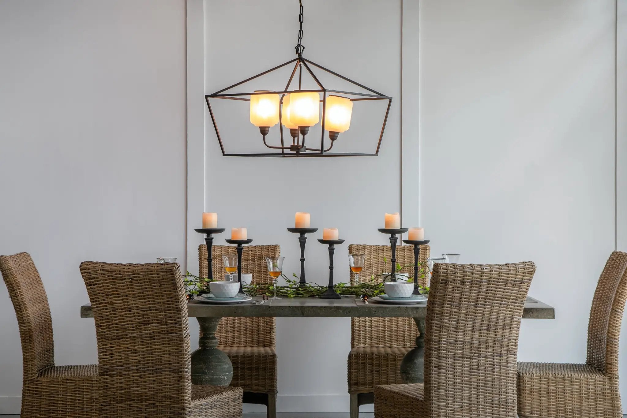 26" Iron Chandelier - Sleek Industrial Style by HouseOfZazla