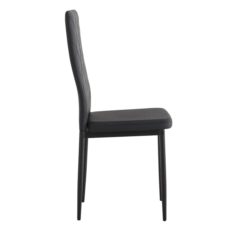 Modern 5 Piece Dining Table Set With Glass Top And Chairs - Black by HouseOfZazla