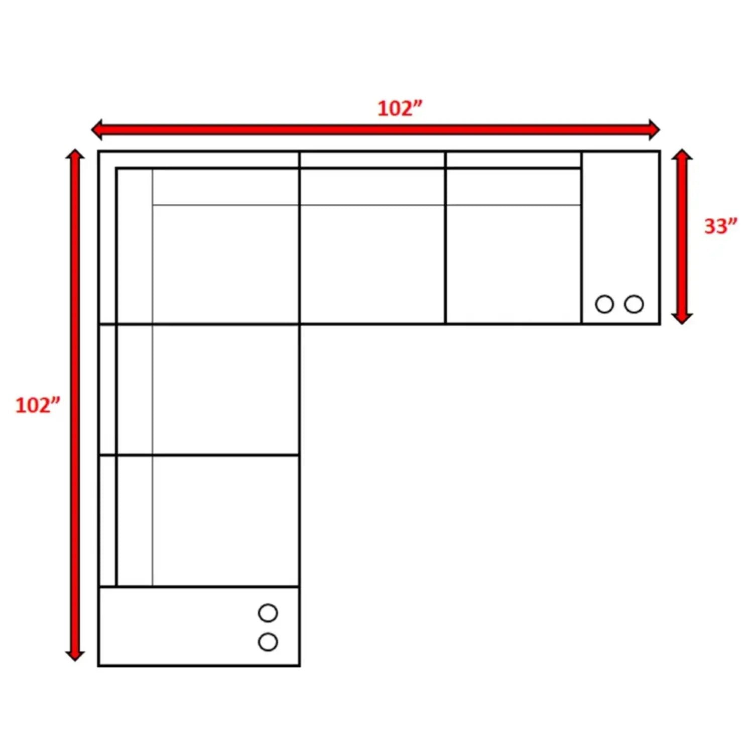 Wide Reversible Outdoor Sectional Sofa With Cushions - Brown / Gray by Unique Piece Furniture