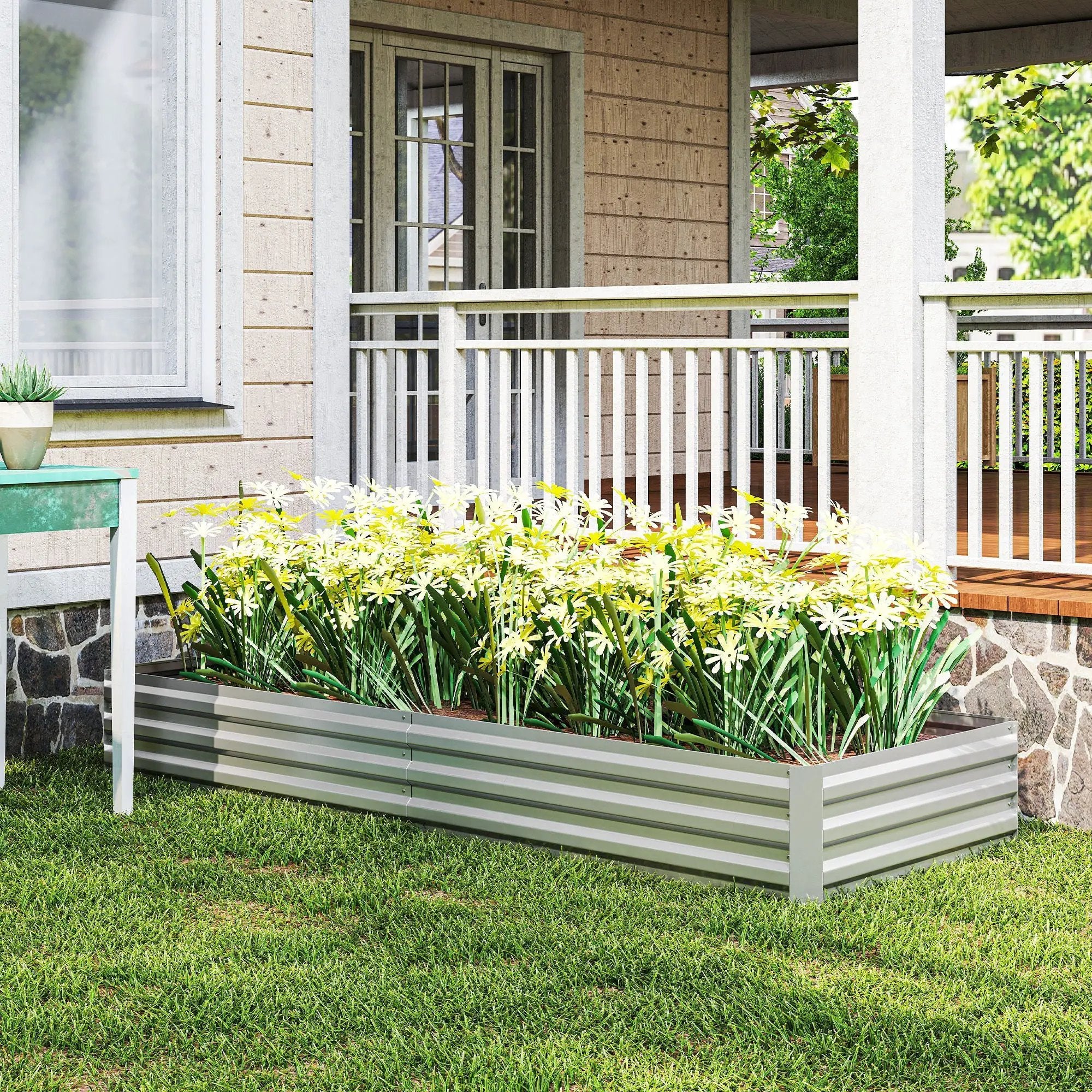 Outsunny 95" x 36" Galvanized Raised Garden Bed by HouseOfZazla