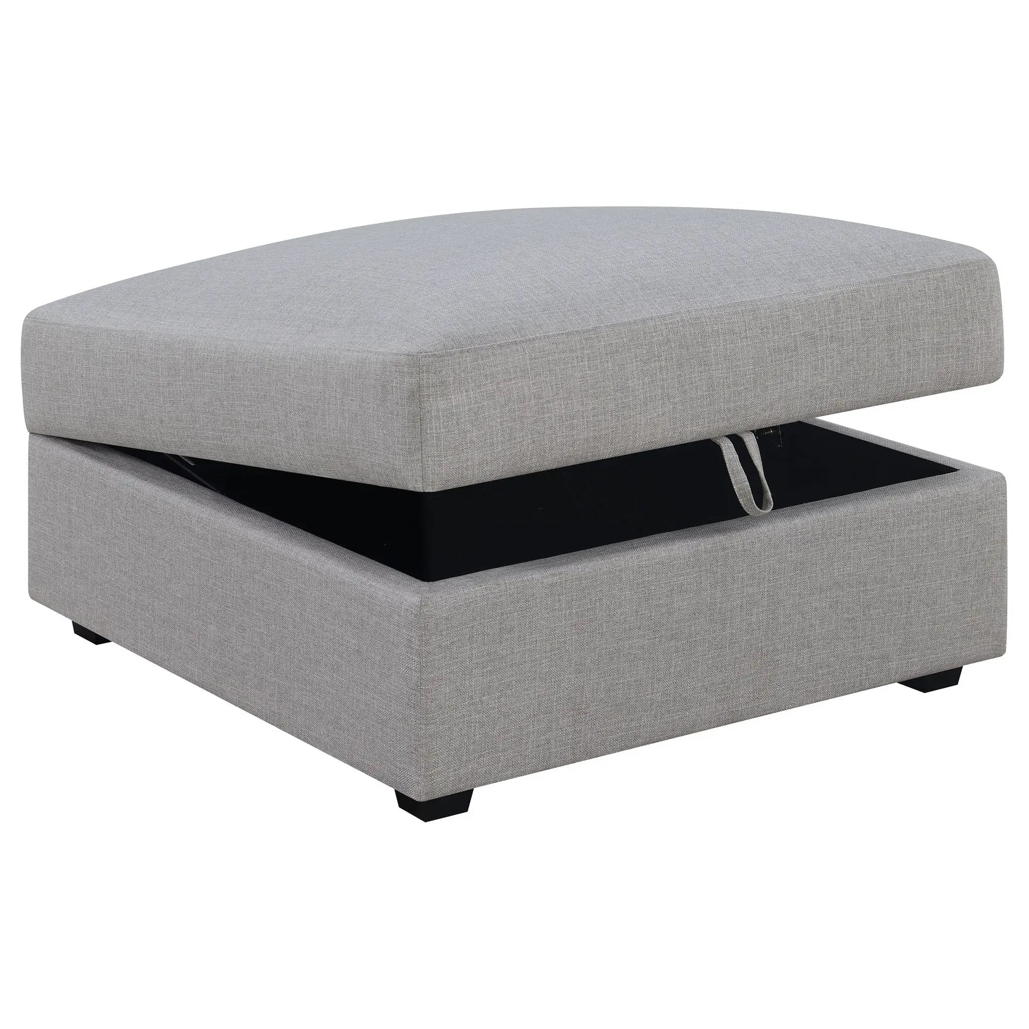 Cambria Square Upholstered Storage Ottoman Grey by Unique Piece Furniture