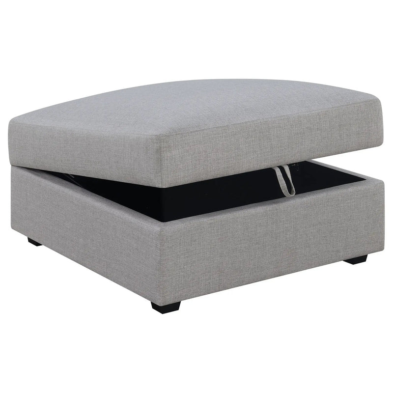 Cambria Square Upholstered Storage Ottoman Grey by Unique Piece Furniture