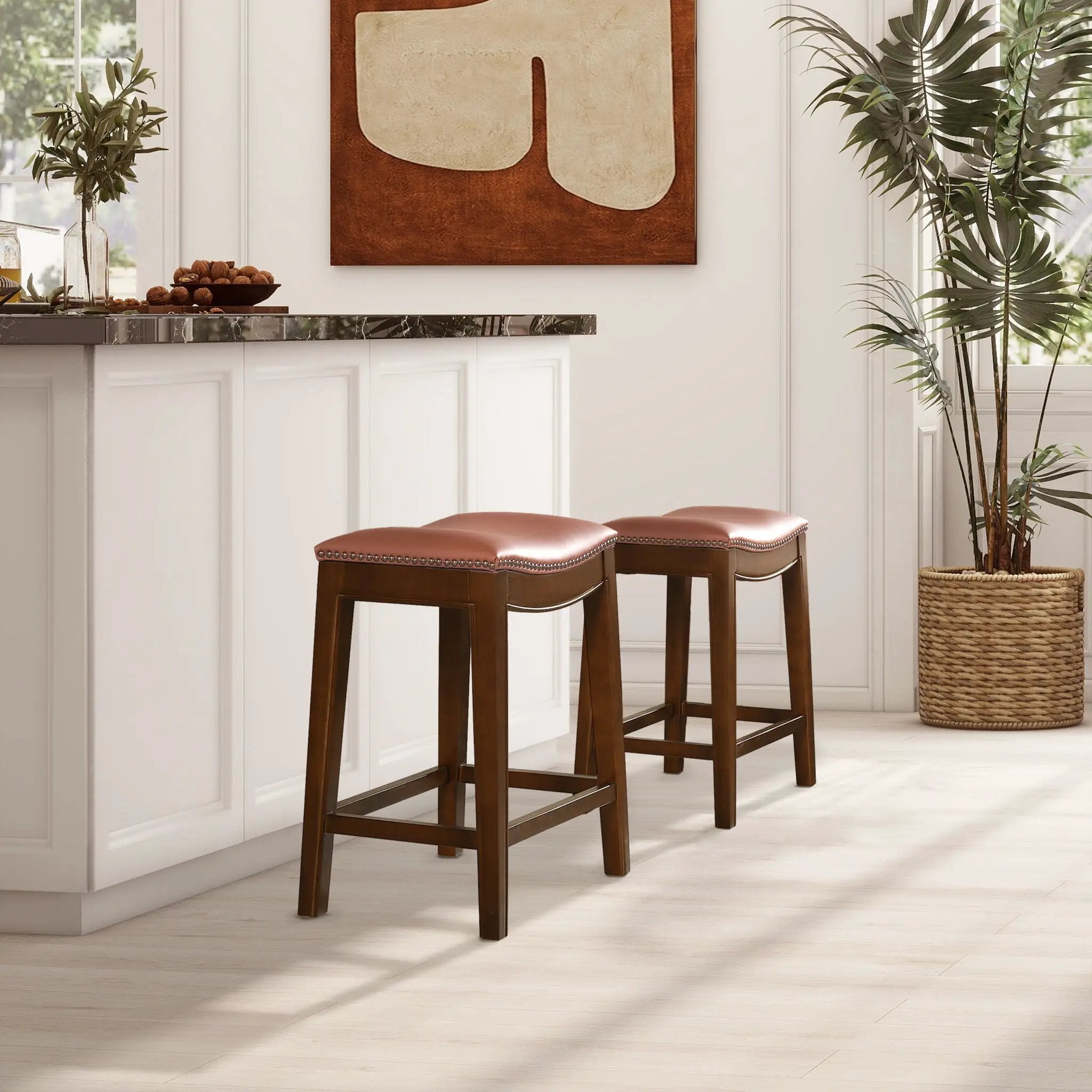 Barlow - Backless Saddle Counter Stool - Brown by Unique Piece Furniture