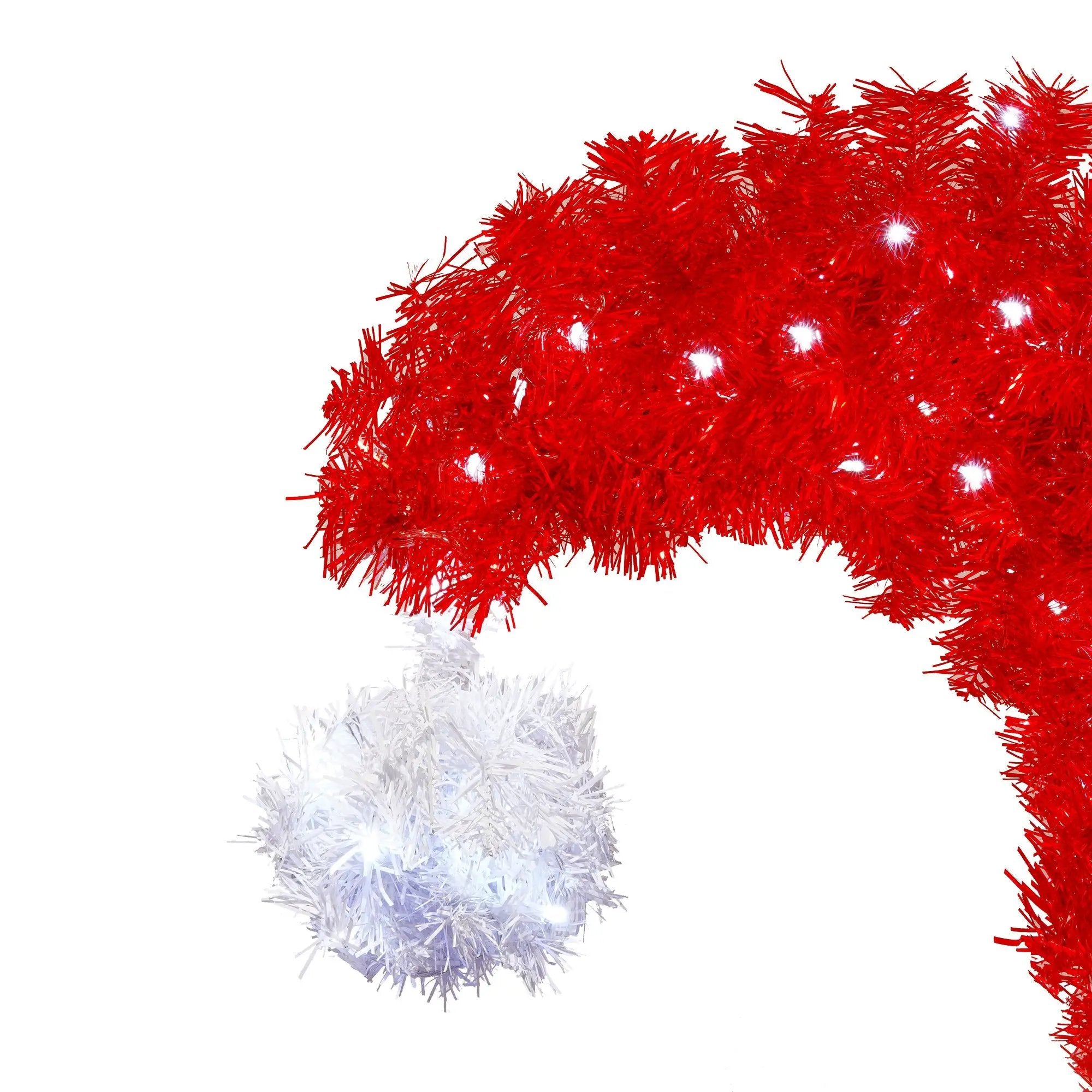 6FT Artificial Christmas Tree with LED Light, Santa's Hat Shape by HouseOfZazla