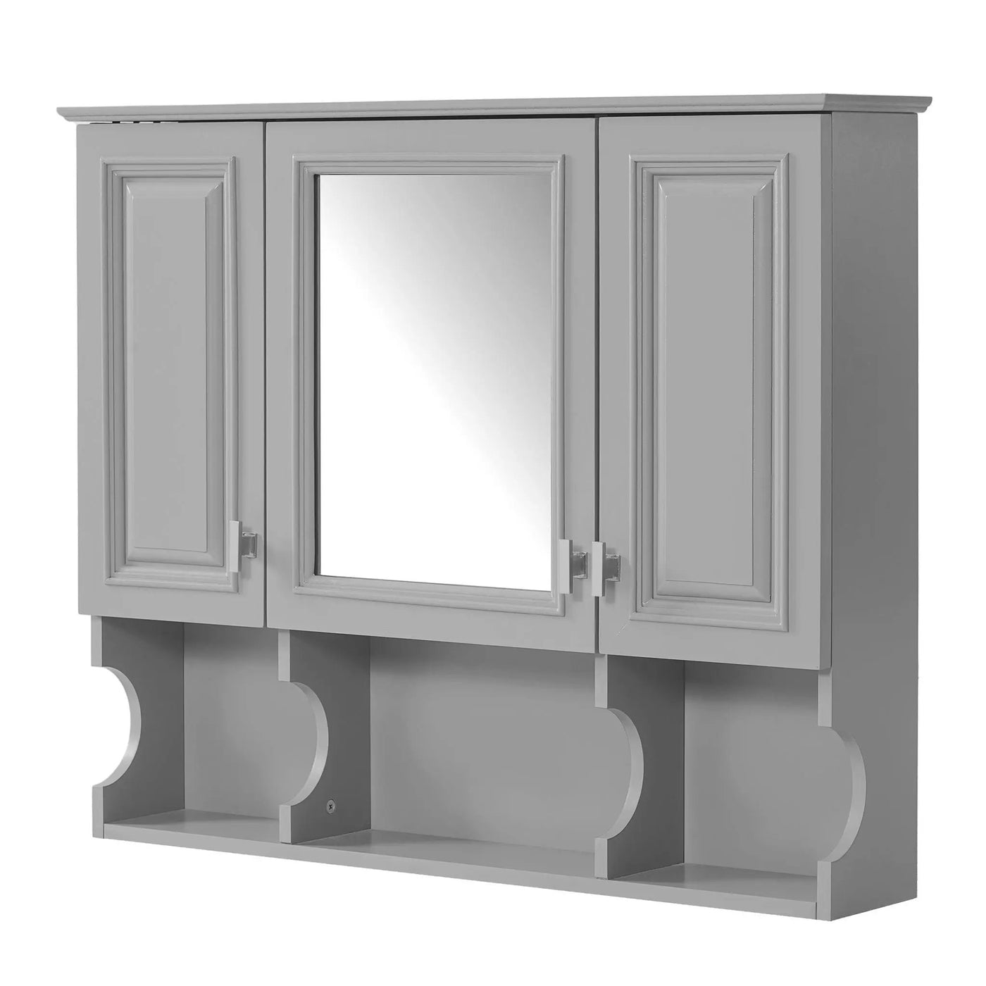 Wall Mounted Bathroom Medicine Wall Cabinet With Mirror & Open Shelves by HouseOfZazla