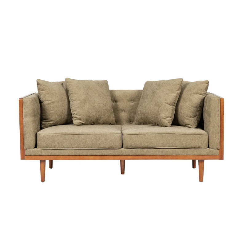 Retro Modern Loveseat With Button Tufted Upholstery by HouseOfZazla