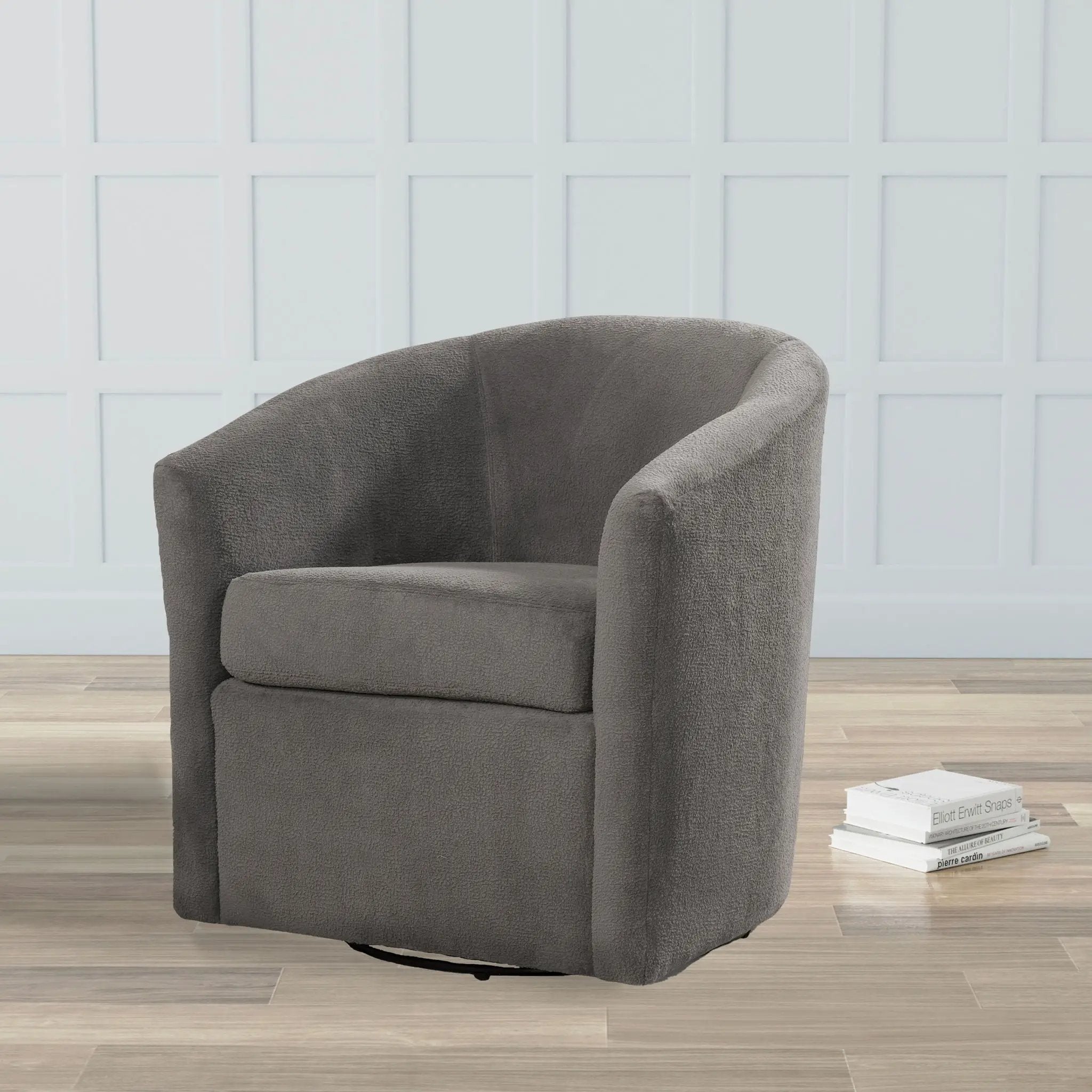 Oaklynn - Barrel Style Swivel Accent Chair by HouseOfZazla