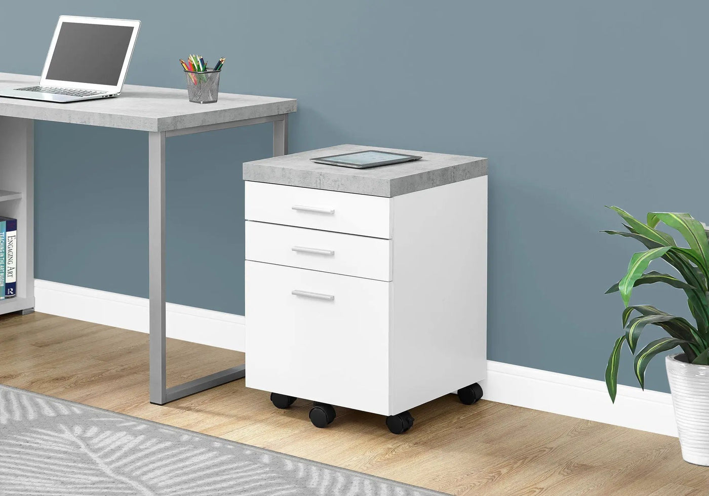File Cabinet Rolling Mobile Storage Drawers Printer Stand For Office by HouseOfZazla