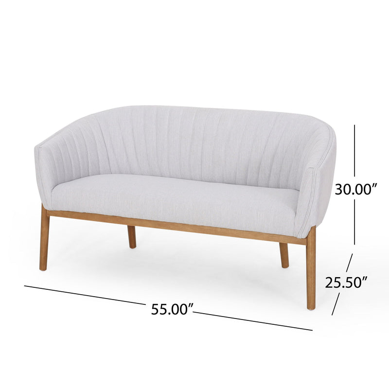 Mid Century Modern Loveseat With Channel Stitched Backrest by HouseOfZazla