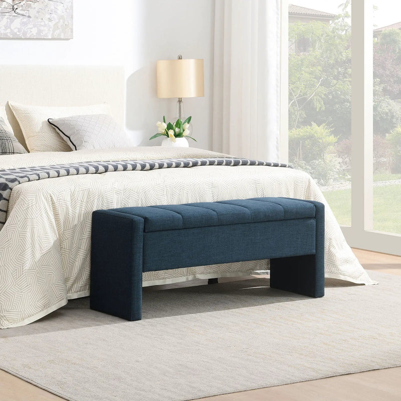 Modern Upholstered Large Bed End Bench With Storage by Unique Piece Furniture