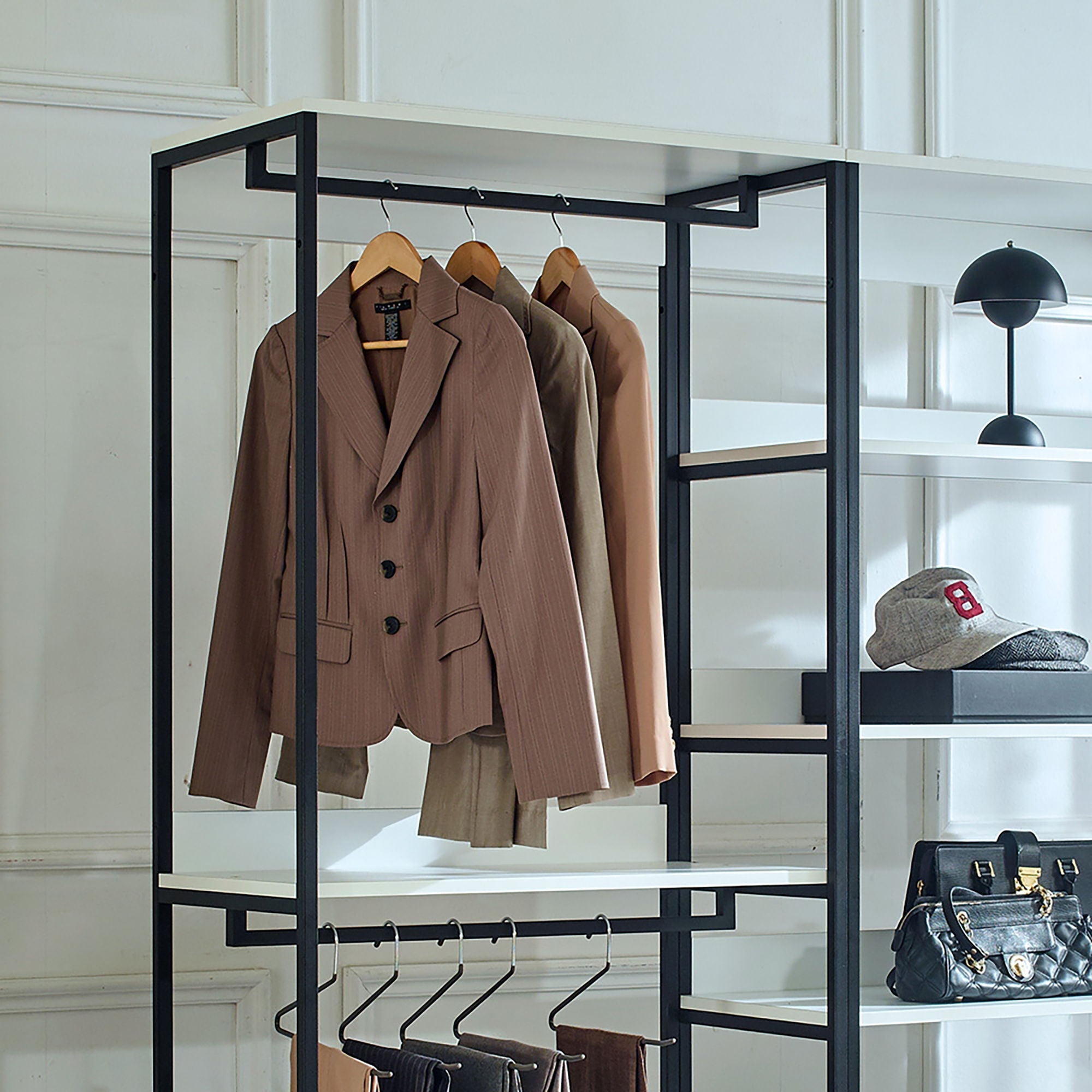 Fiona - Freestanding Walk-In Closet System - White - Wood by HouseOfZazla