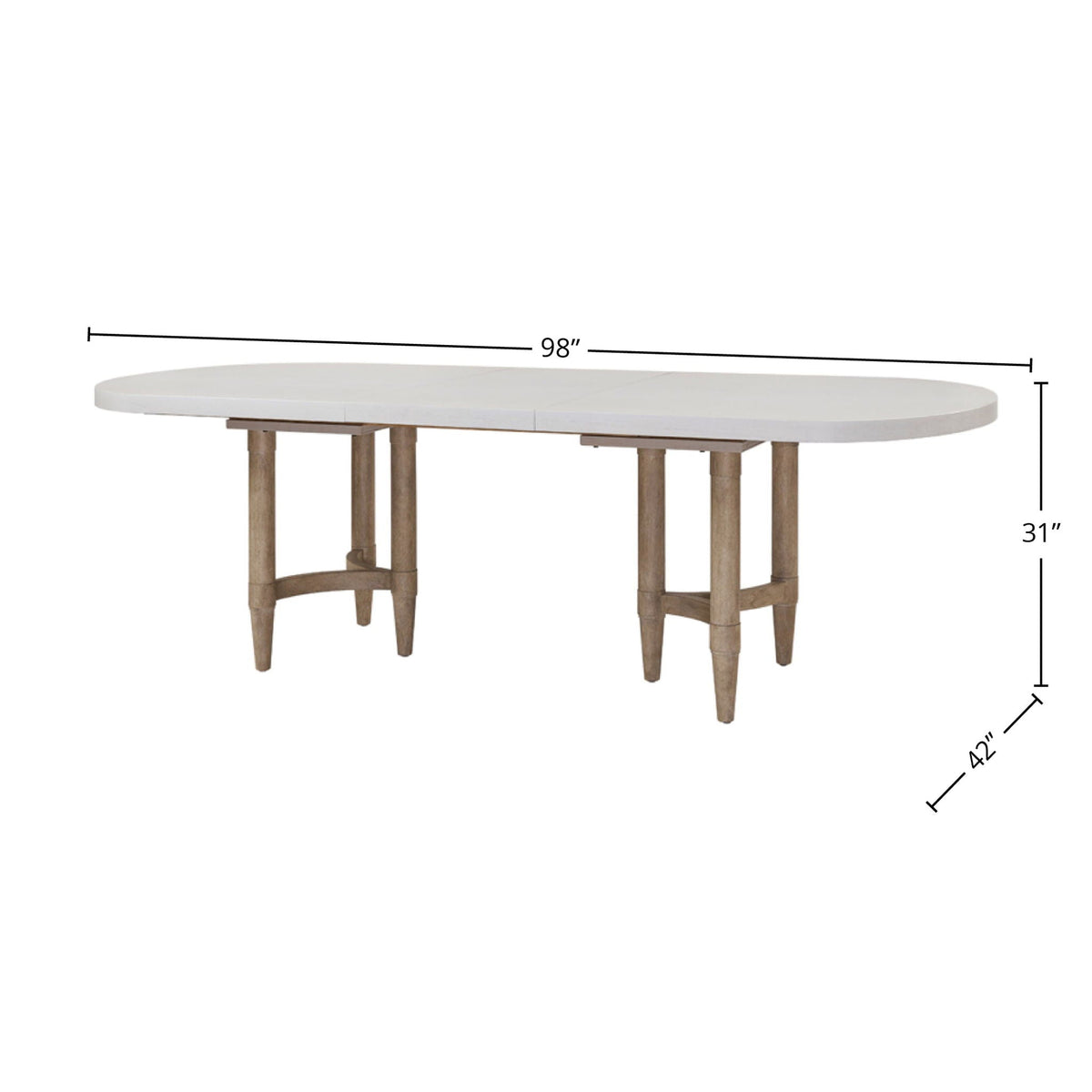 Double Pedestal Dining Table with Expandable Leaf - Sand, photo 2 of 5